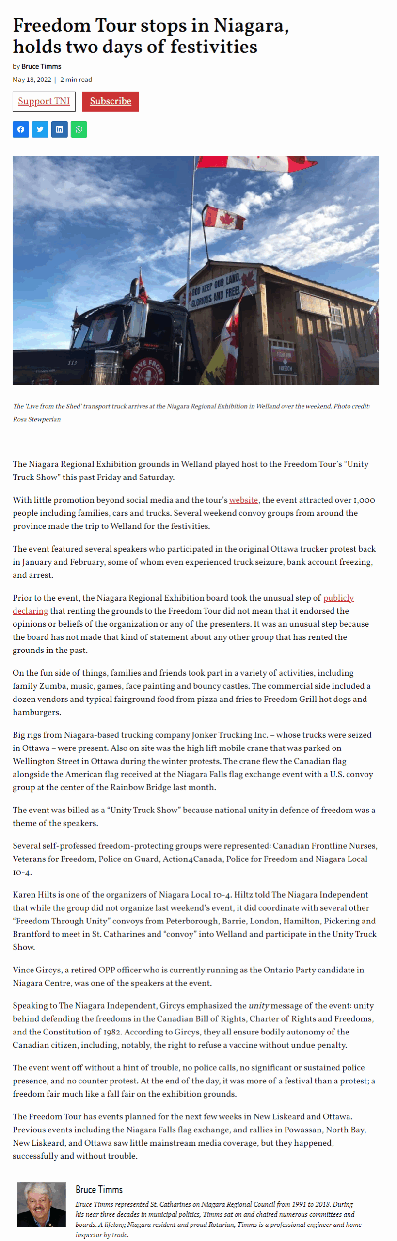 Freedom Tour Welland